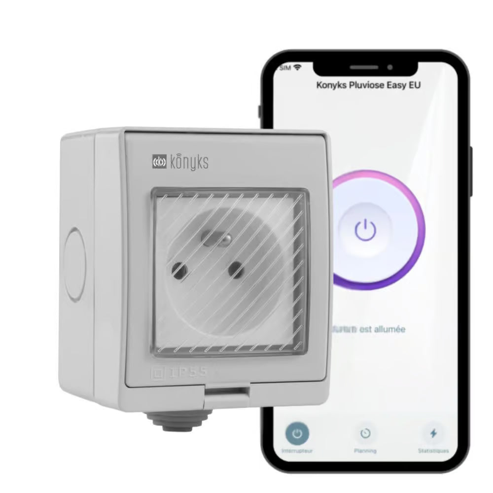 KONYKS PLUVIOSE FR-Prise électrique extérieure 16A Wi-Fi/BT/FR/IP55