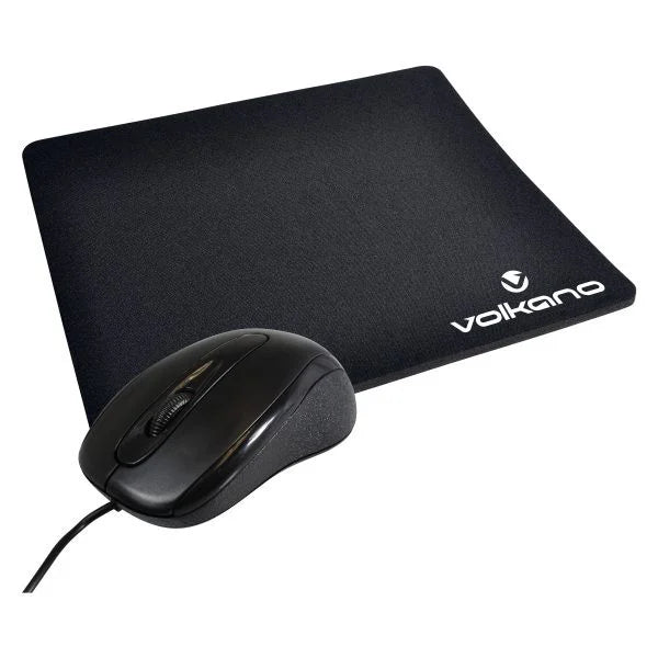 VOLKANO VK-30025-BK SLICK COMBO Pack SOURIS Optique fil +TAPIS