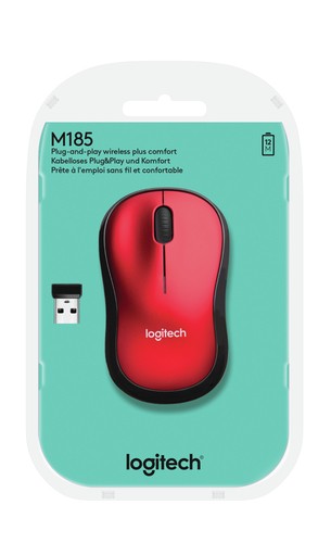 SOURIS LOGITECH M185 RED
