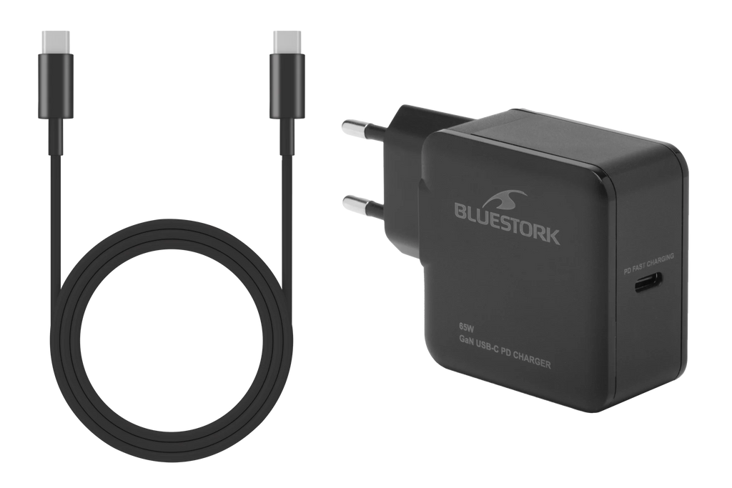 BLUESTORK BS-PW-NB-65-C-GAN ALIM. NOTEBOOKS 65W USB-C/A +Câble 1,8m