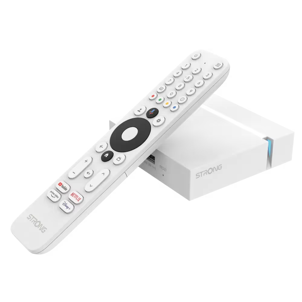 STRONG LEAP-S3+ v2 Google TV Box 4K UHD | LAN/WiFi/USB – Blanc