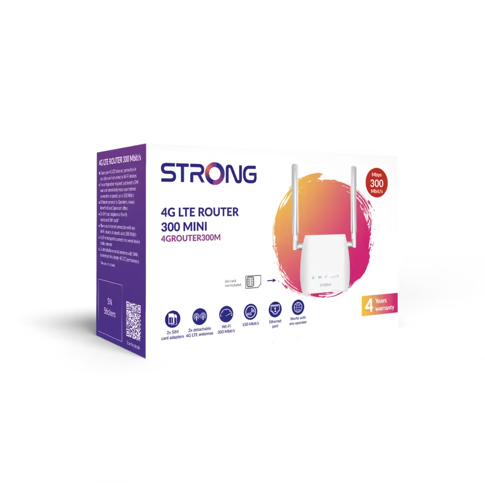 Strong Routeur 4G WiFi N300 – Partage de Connexion SIM 4G/LTE