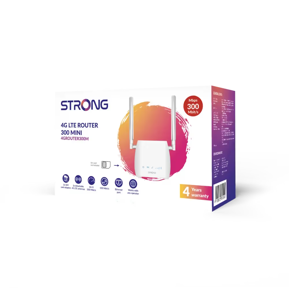 Strong Routeur 4G WiFi N300 – Partage de Connexion SIM 4G/LTE