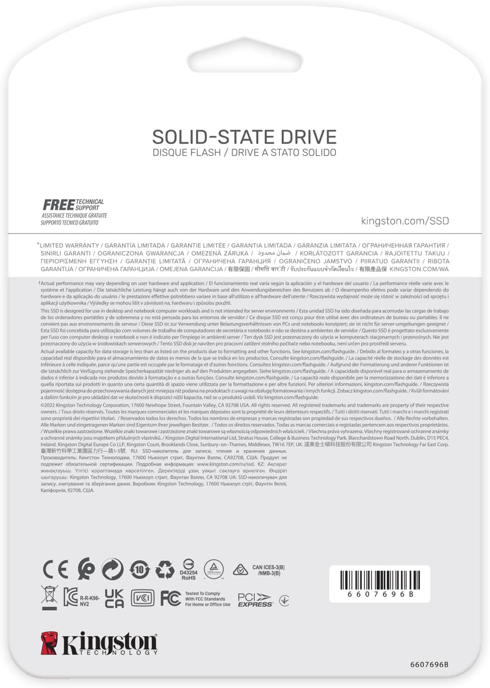 Kingston NV2 NVMe PCIe 4.0 SSD 500G M.2 2280 - SNV2S/500G