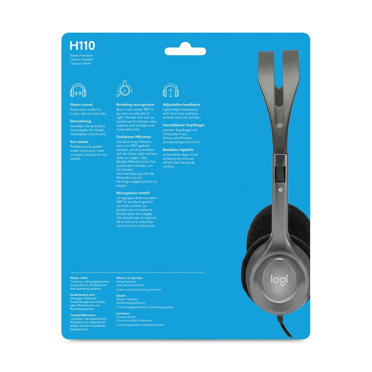 Logitech H110 - Casque micro filaire mini-phone Stéréo