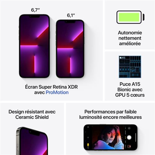 iPhone 13 Pro 128Go NOIR reconditionné A+