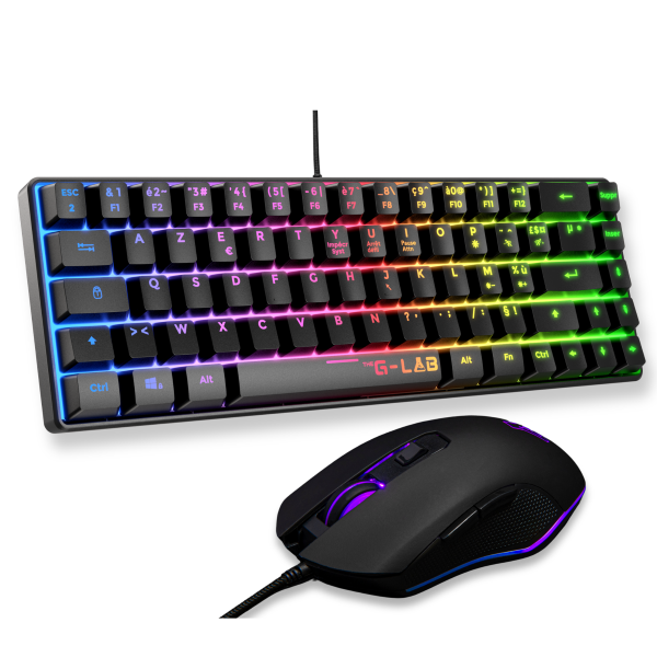 THE G-LAB COMBO HYDRO BKG/FR Pack clavier&souris Menbrane Rainbow60%