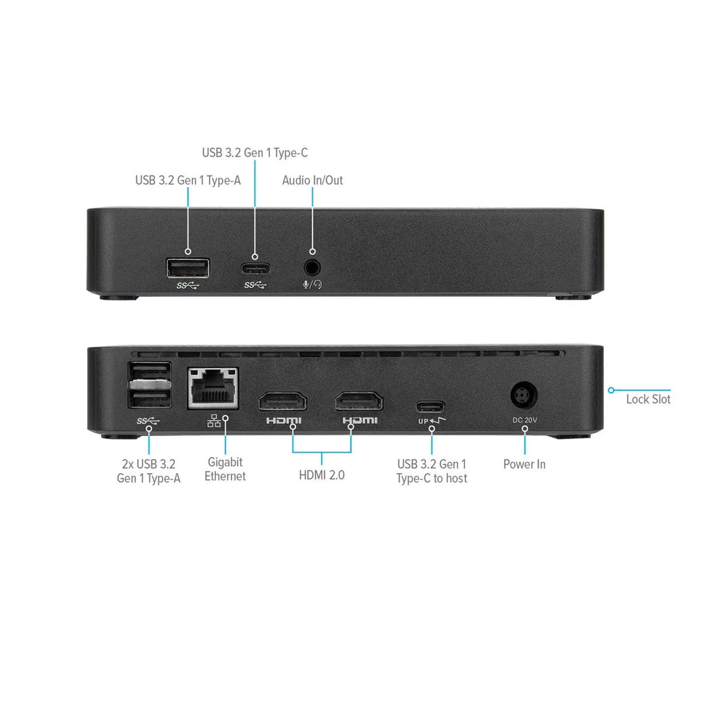 Targus DOCK310EUZ - Station d'accueil USB-C DisplayLink 2×HDMI 4K 65W