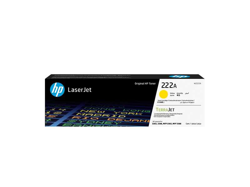 Toner jaune HP 222A – W2222A, 1 200 pages