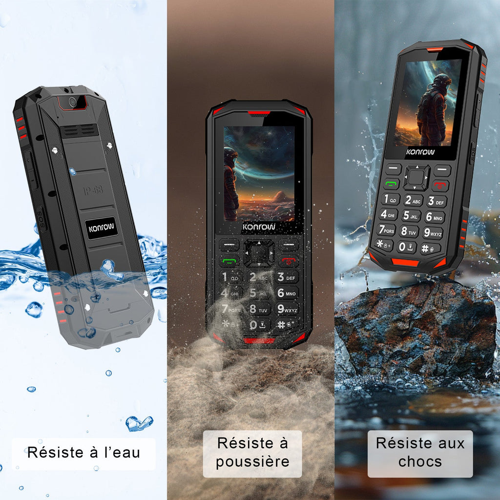 KONROW STONE PLUS 2,4 ANTICHOC IP68 * NOIR