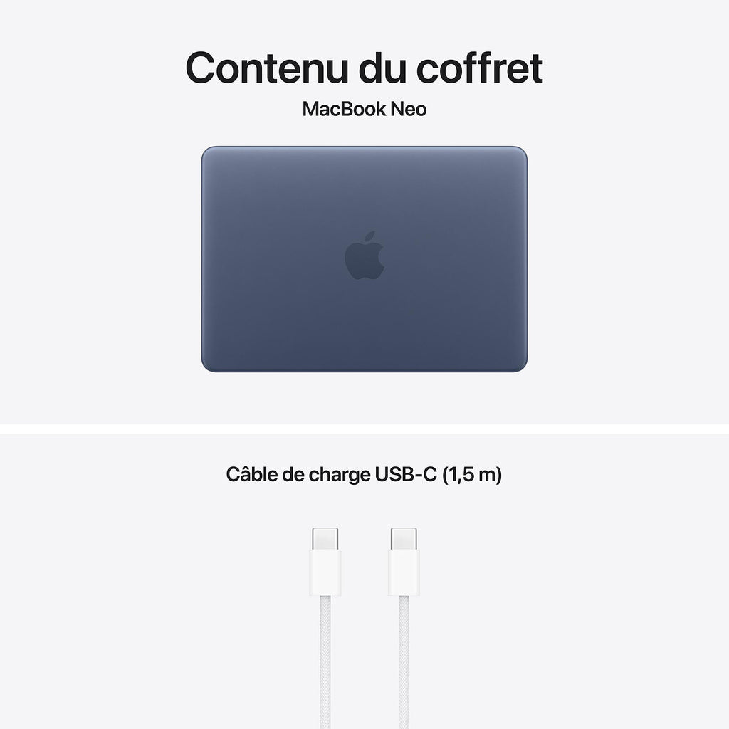Apple MacBook Neo 13" - Apple A18 Pro - 8 Go RAM - 512 Go SSD - Indigo