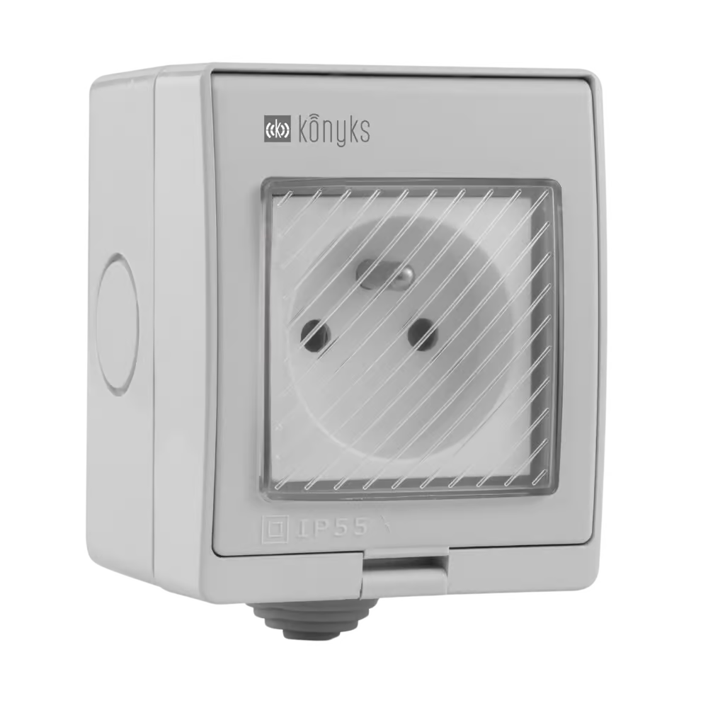 KONYKS PLUVIOSE FR-Prise électrique extérieure 16A Wi-Fi/BT/FR/IP55
