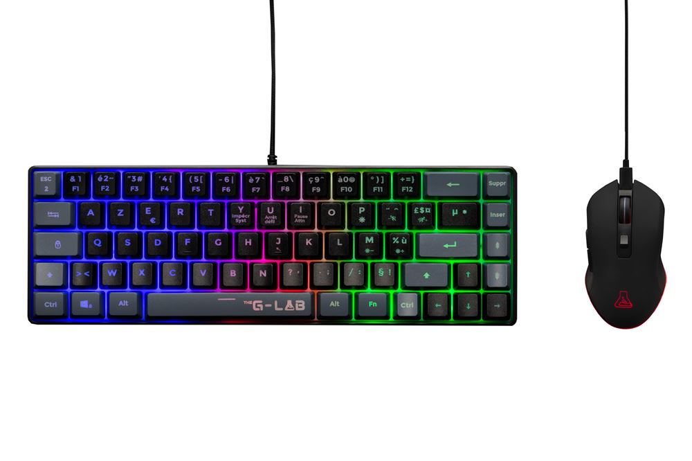 THE G-LAB COMBO HYDRO BKG/FR Pack clavier&souris Menbrane Rainbow60%