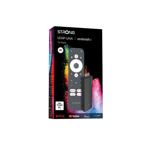 STRONG LEAP-AIR TV Stick 4K/UHD WiFi +Télec. AndroïdTV * Noir