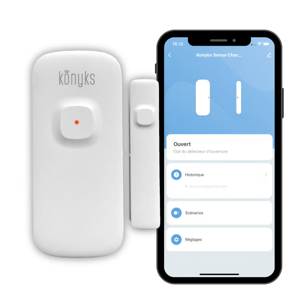 KONYKS SENSO CHARGE 2 Détecteur d'ouverture Wi-Fi+BT avec Batterie
