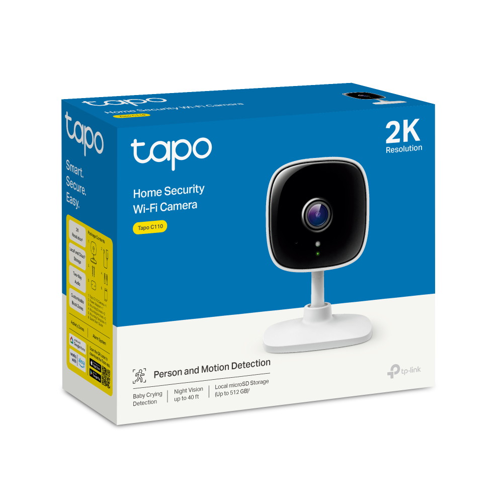 TP-Link Tapo C110 - Caméra Réseau 3 MP HD Vision Nocturne 9,14 m