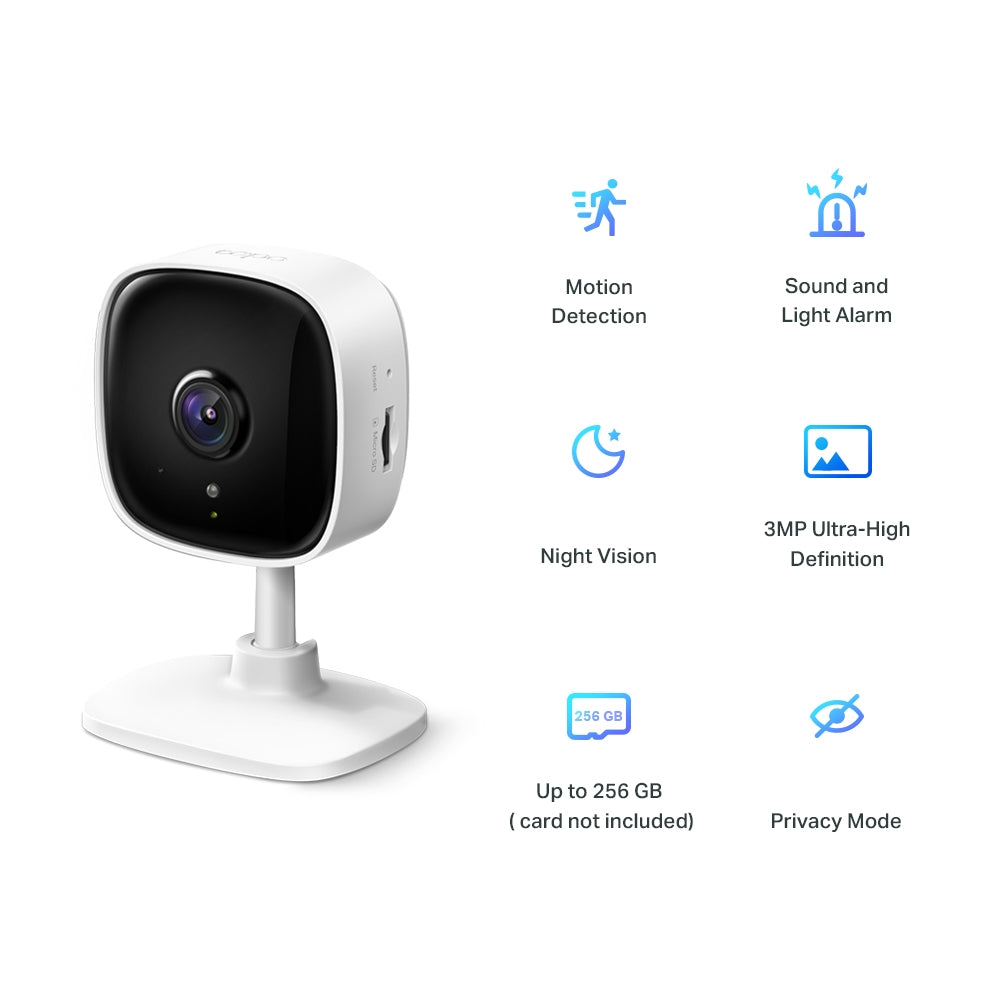 TP-Link Tapo C110 - Caméra Réseau 3 MP HD Vision Nocturne 9,14 m