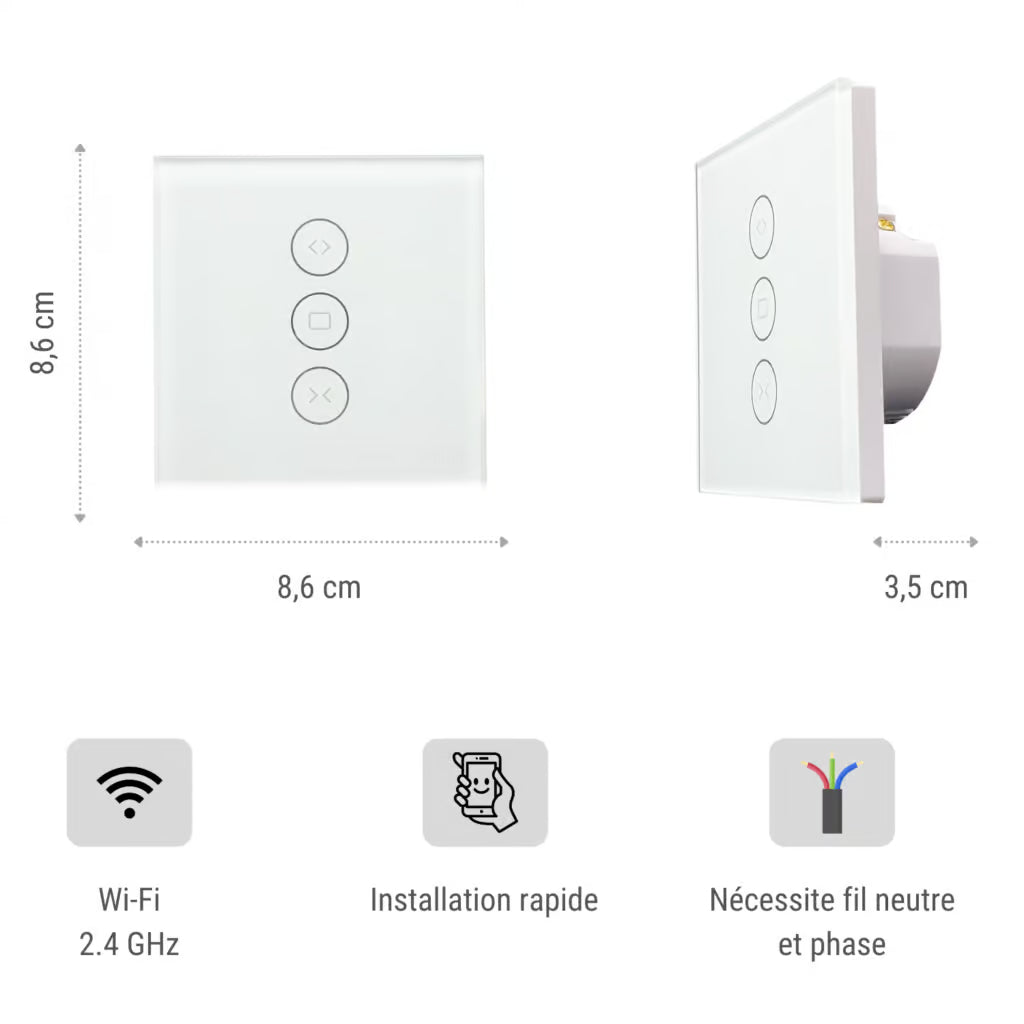 KONYKS VOLLO MAX 3 Interrupteur Wi-Fi/BTH pour volets roulants 3A.