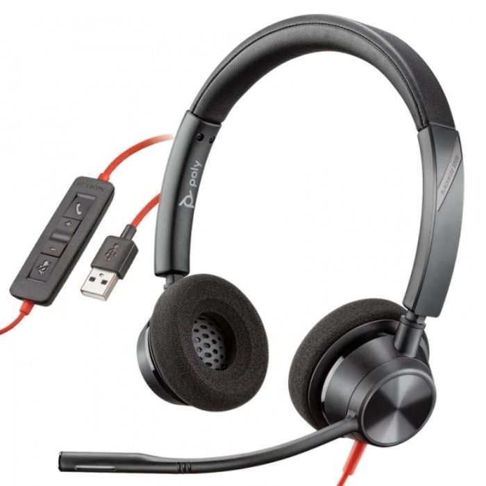Poly Blackwire 3220 USB-C – Casque filaire stéréo avec adaptateur USB-C/A