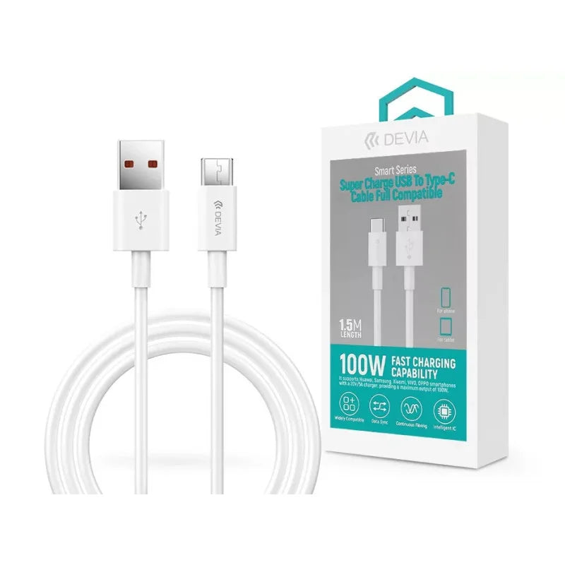 DEVIA Câble USB-A/C Super Charge 5A 1.5M Smart