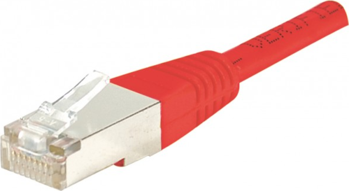 CABLE RESEAU RJ45 FTP CAT.6 Blindé * 0.5M ROUGE * 842053