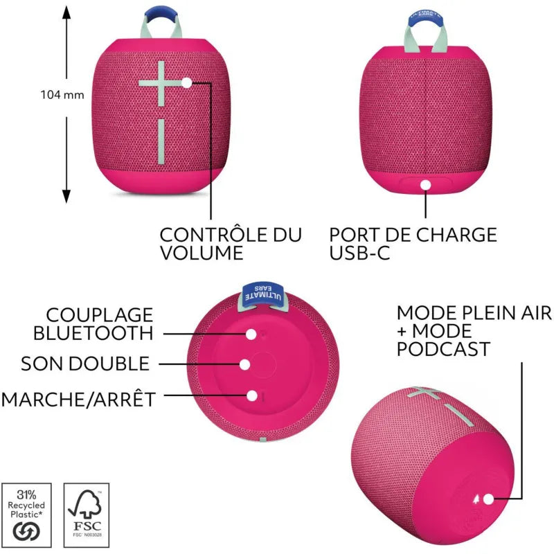 Ultimate Ears WONDERBOOM 4 - Hyper Pink