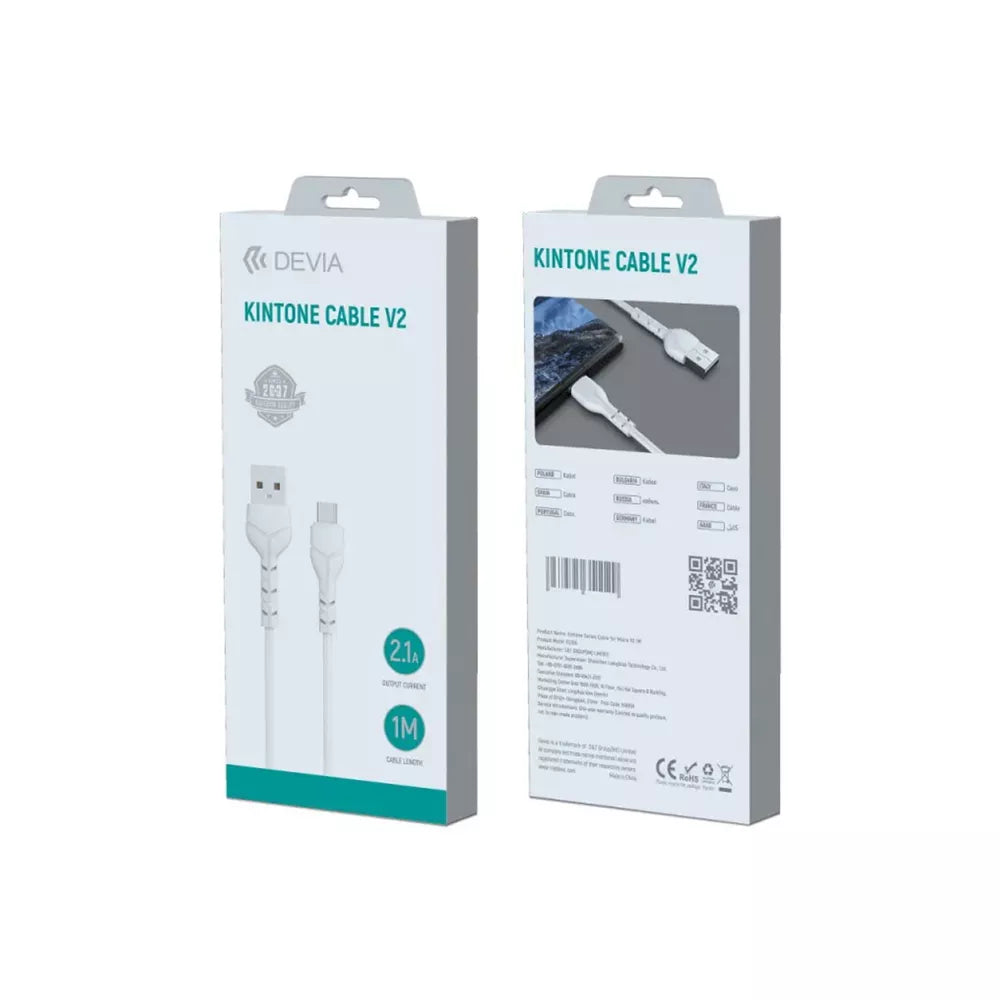 DEVIA Kintone Series Cable For Type-C (5V 2.1A, 1M)