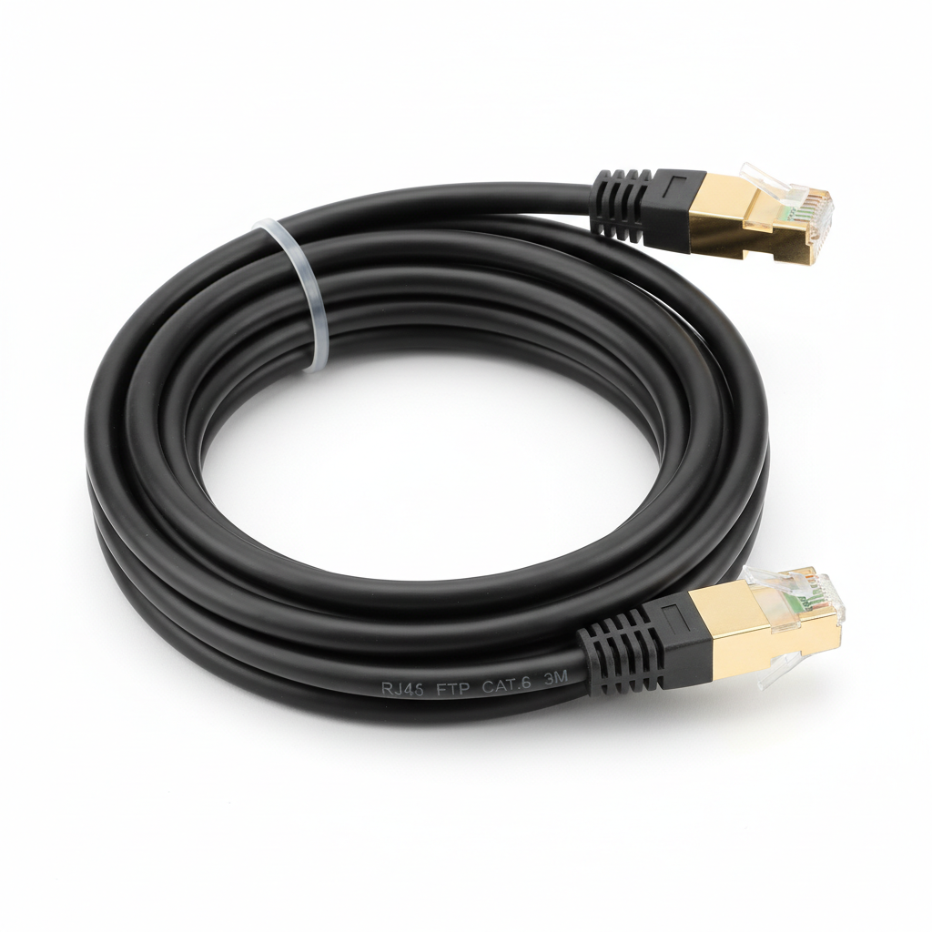 Câble réseau RJ45 FTP CAT.6 blindé 3 mètres noir