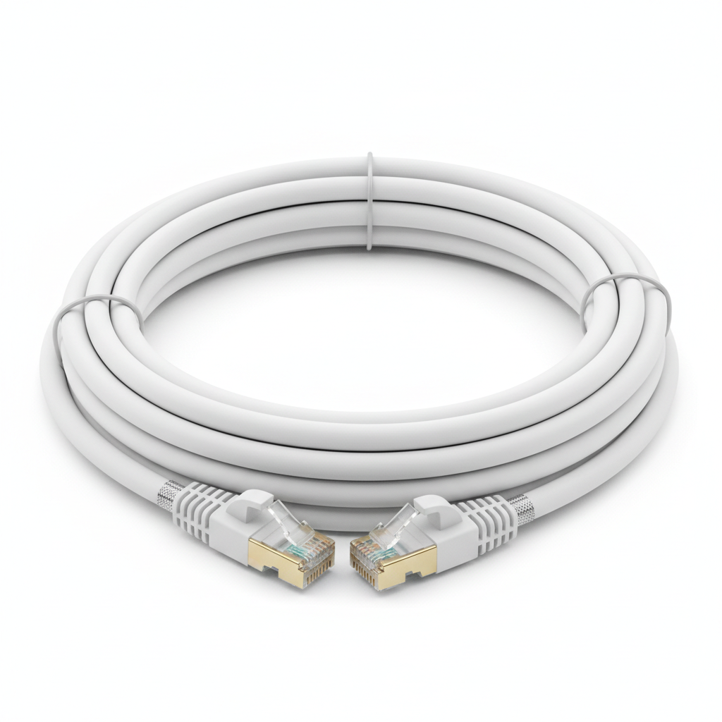 Câble réseau RJ45 FTP CAT.6 blindé 10 mètres blanc