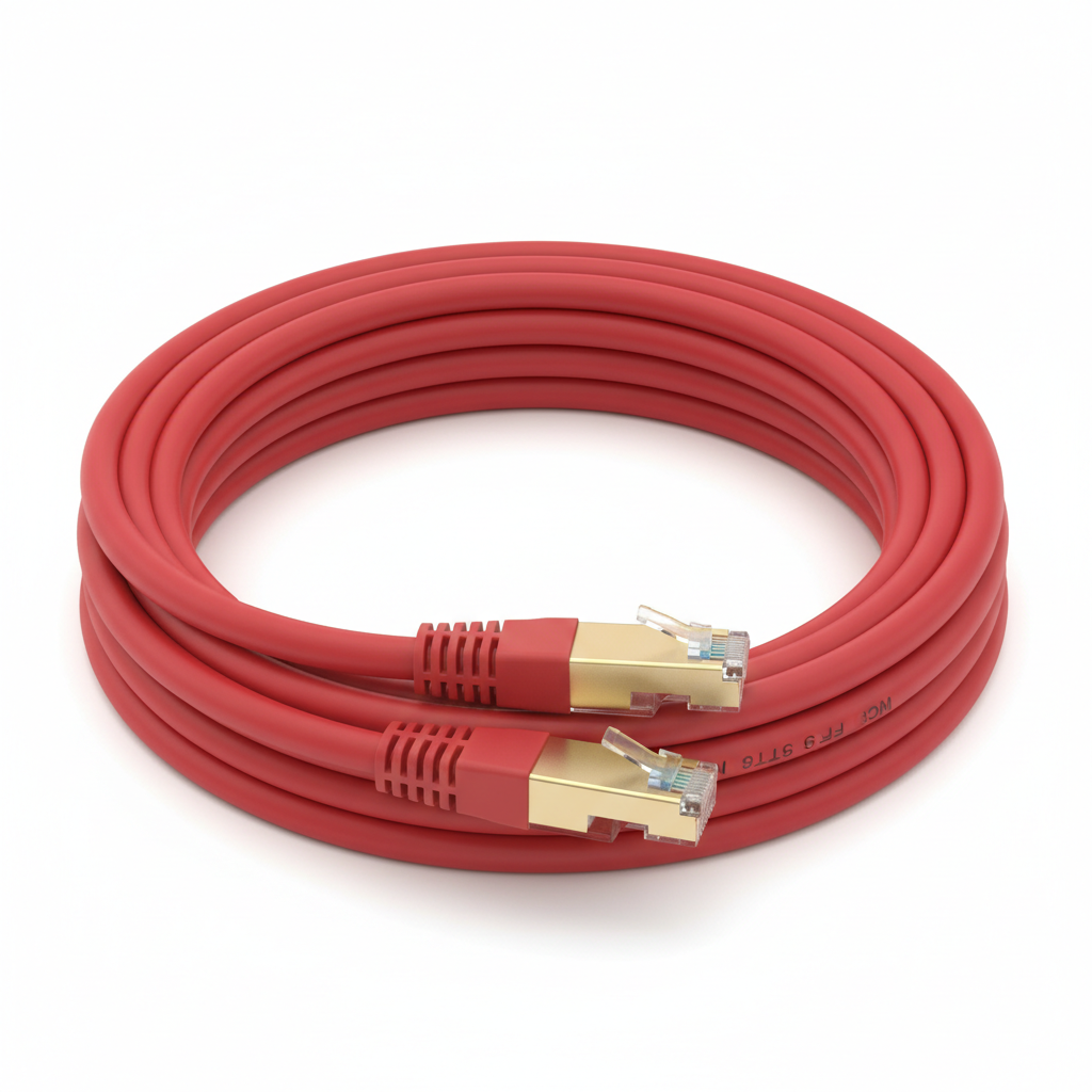 Câble réseau RJ45 FTP CAT.6 blindé 3 mètres rouge
