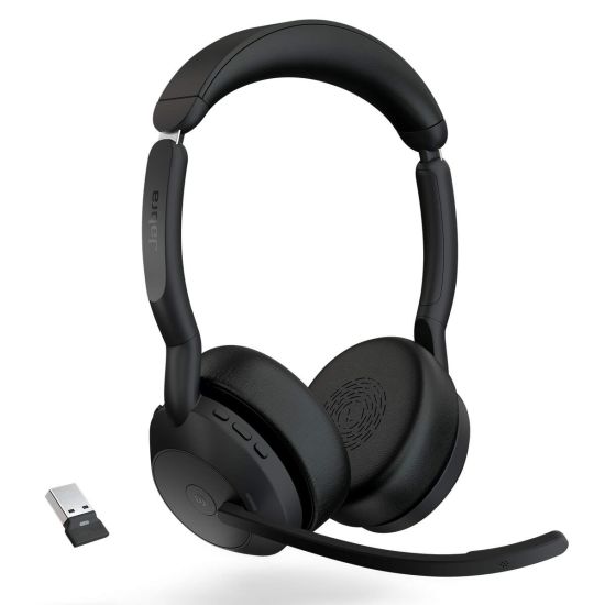 Jabra Evolve2 55 Duo – Casque Bluetooth sans fil USB-A certifié Microsoft Teams