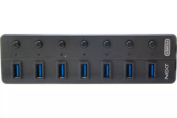 HUB 7 PORTS USB.0 AVEC INTERRPTEURS ET ALIMENTATION *021311*640064