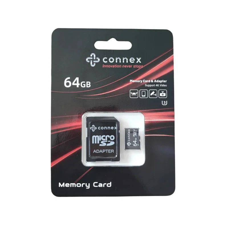 MicroSD 64Go CONNEX U3 R80 W30