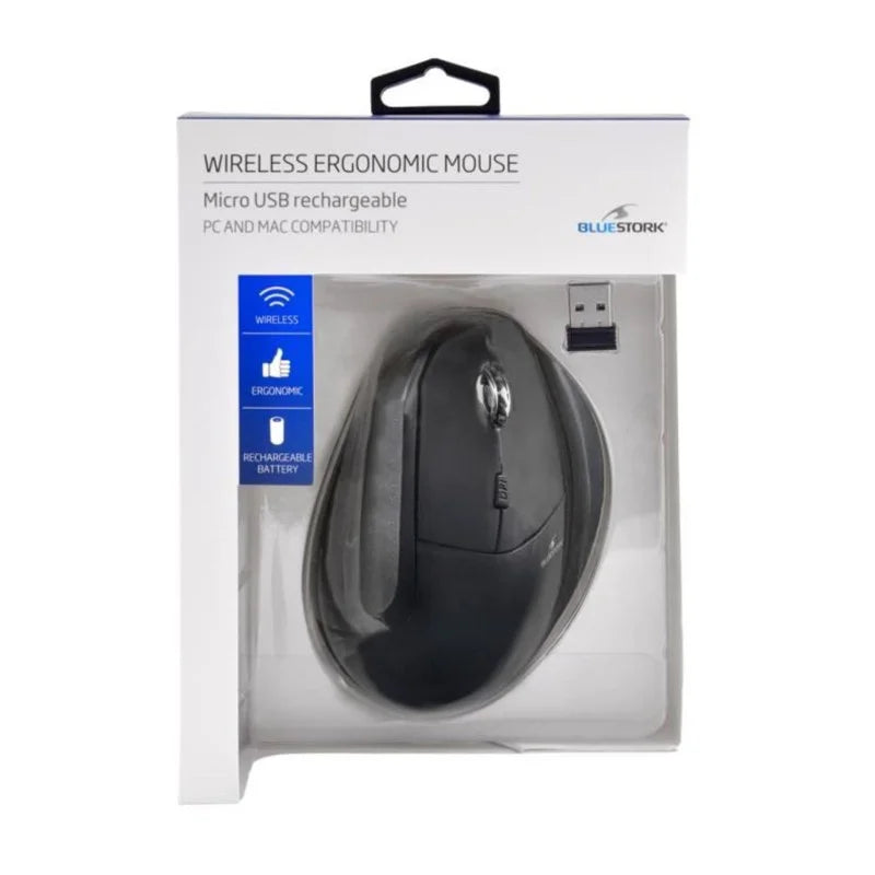 BLUESTORK M-W-ERGO SOURIS Ergonomique Verticale filaire 7200 DPI Noir