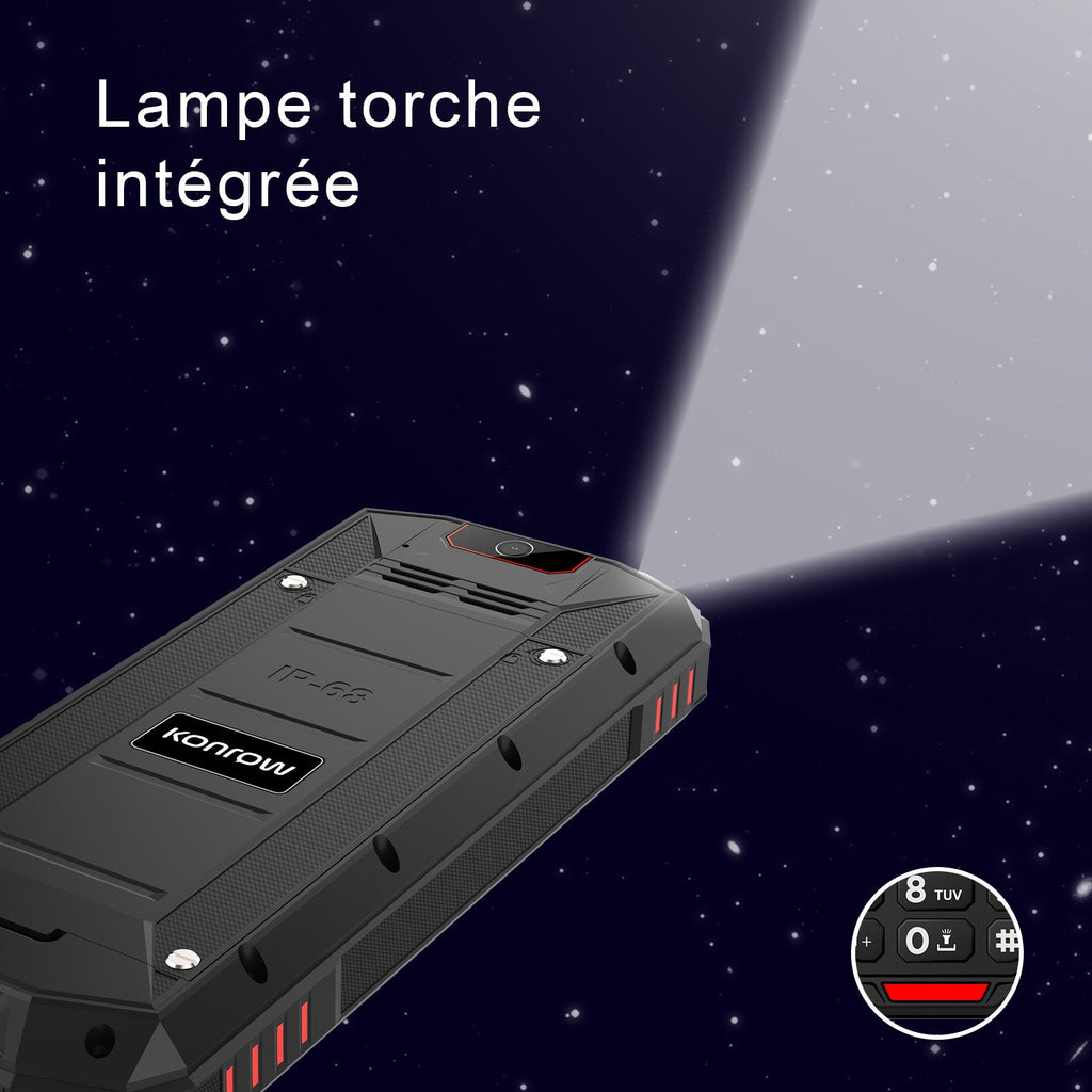 KONROW STONE PLUS 2,4 ANTICHOC IP68 * NOIR